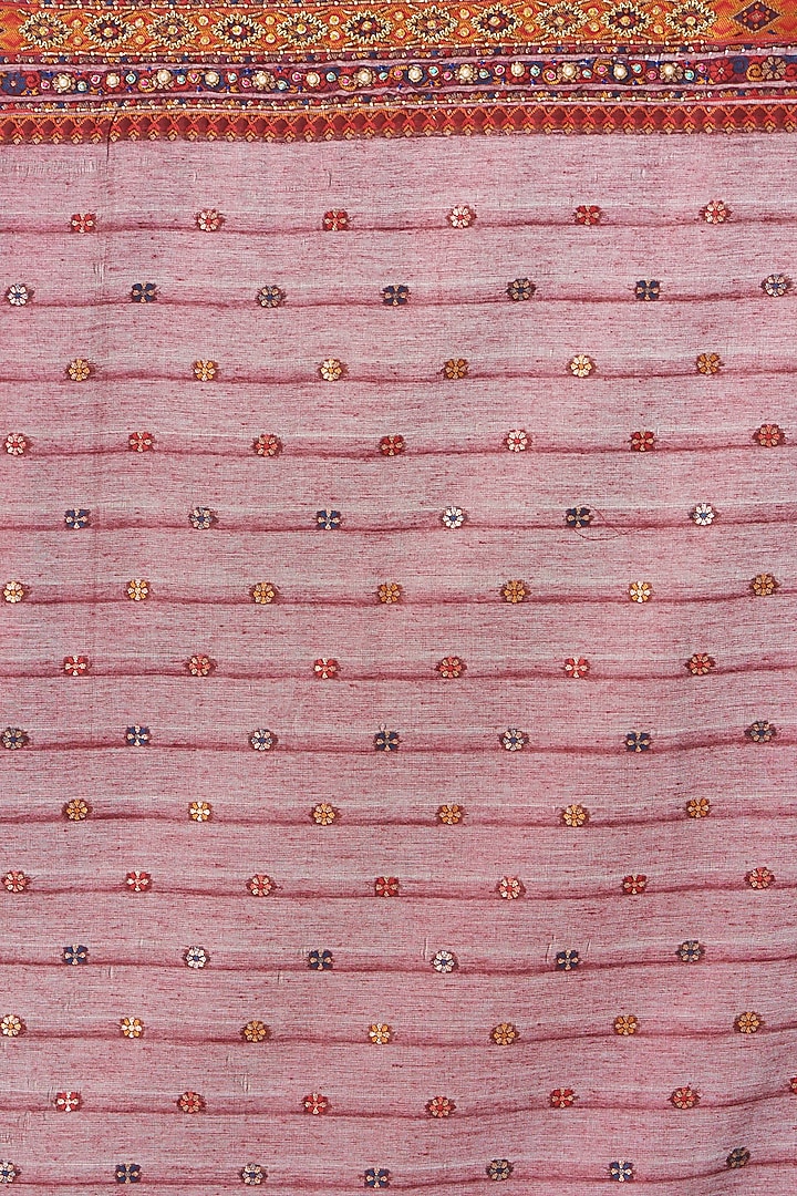 Mahogany Burgundy Hand Embroidered Wedding Saree Set by Kaaisha by Shalini at Pernia's Pop Up Shop