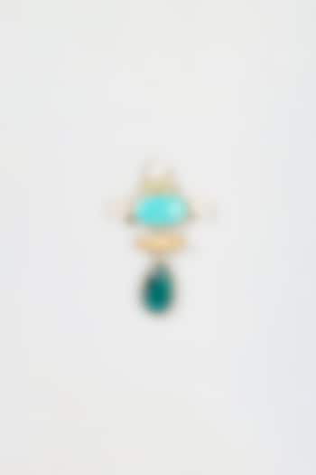 Gold Plated Agate Brooch by Kiara at Pernia's Pop Up Shop