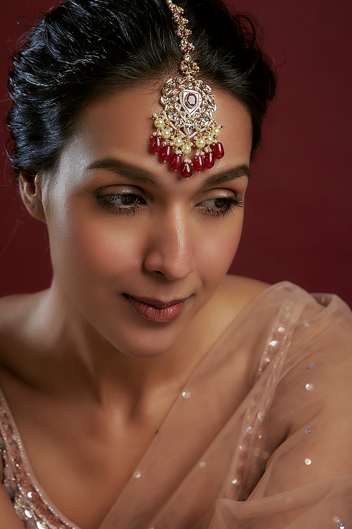 Gold Plated Kundan Polki Maangtikka by Kiara at Pernia's Pop Up Shop