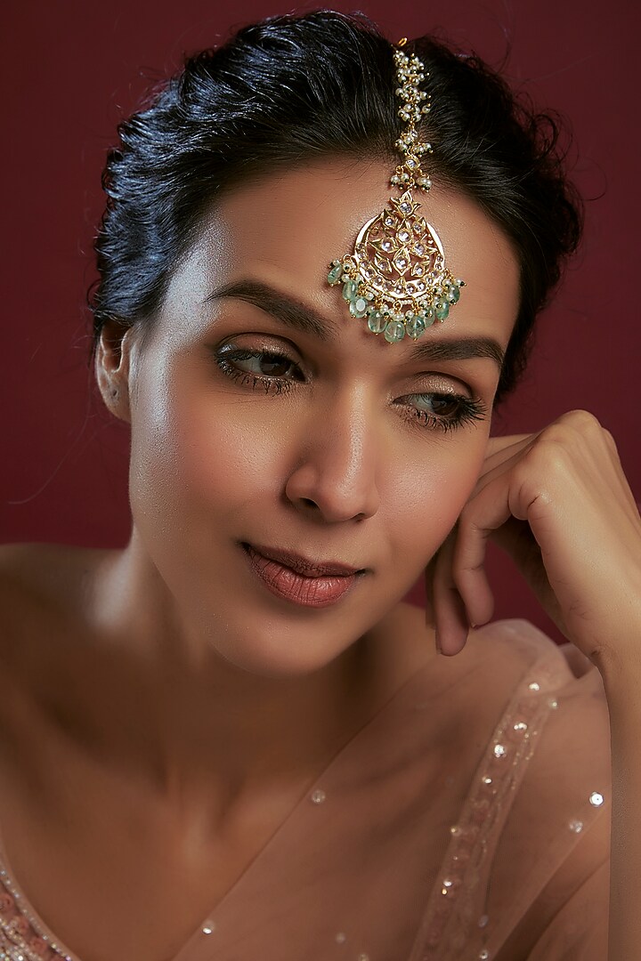 Gold Plated Kundan Polki Maangtikka by Kiara at Pernia's Pop Up Shop