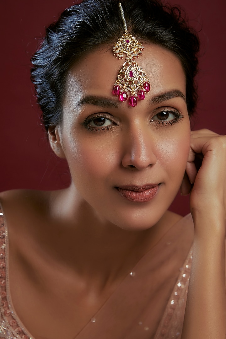 Gold Plated Kundan Polki Maangtikka by Kiara at Pernia's Pop Up Shop