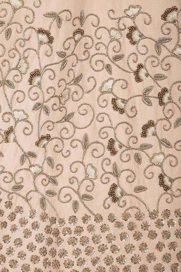 Beige Embroidered Wedding Lehenga Set by Kazmi India at Pernia's Pop Up Shop