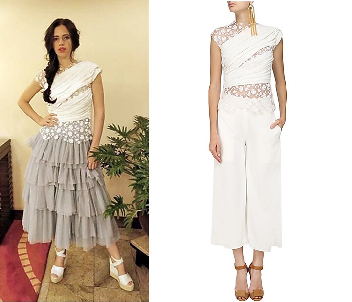 Ivory floral embroidered top and culottes set available only at Pernia's Pop Up Shop.