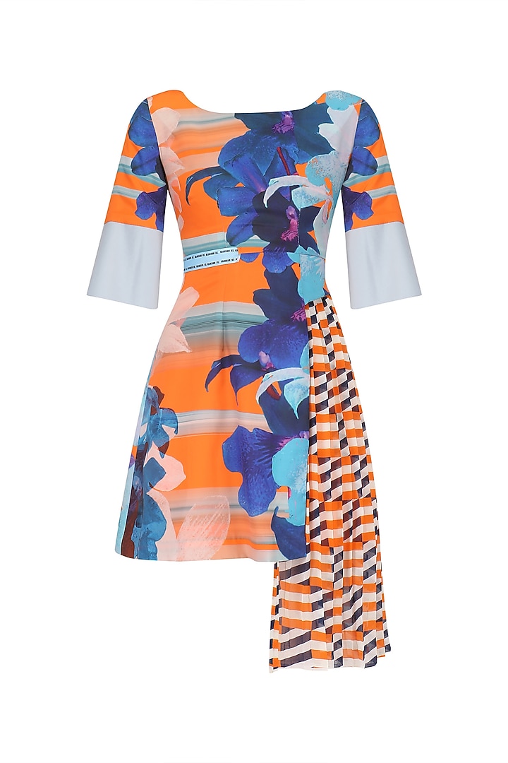 Orange pleated underlay lily pop dress available only at Pernia's Pop Up Shop.