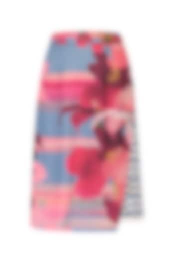 Powder Blue Pleated Panel Lily Pop Skirt by Kanika Goyal