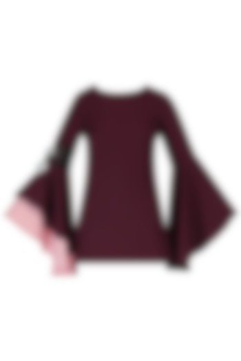 Maroon duo flared sleeves top available only at Pernia's Pop Up Shop.