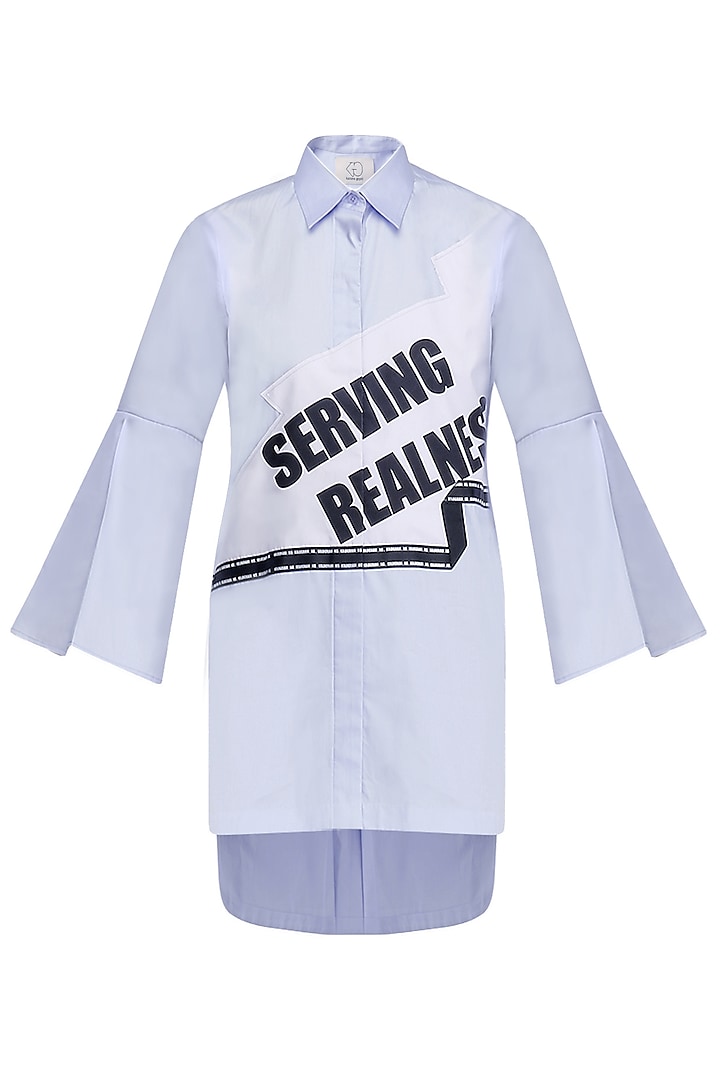 Powder Blue Serving Realness Shirt by Kanika Goyal