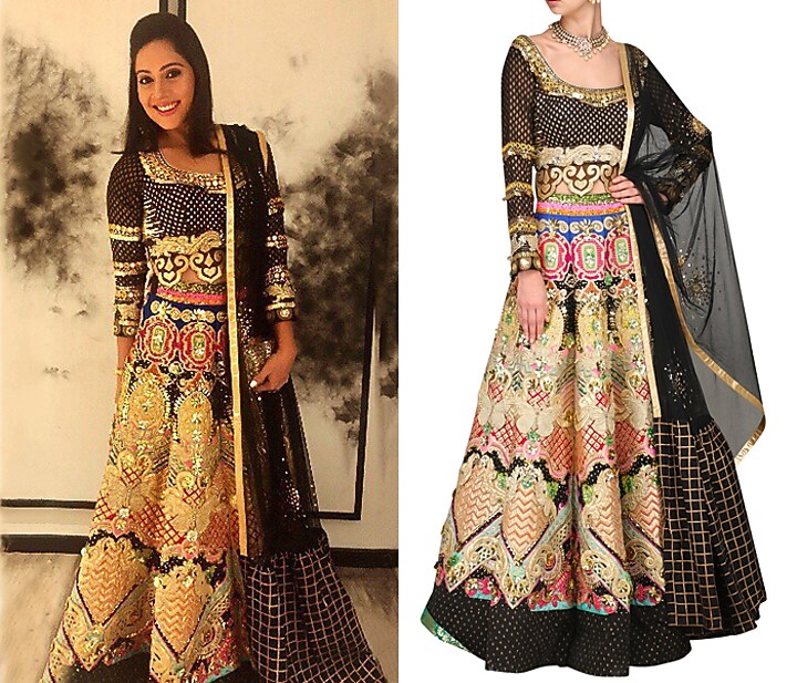 Black embroidered lehenga set available only at Pernia's Pop Up Shop.