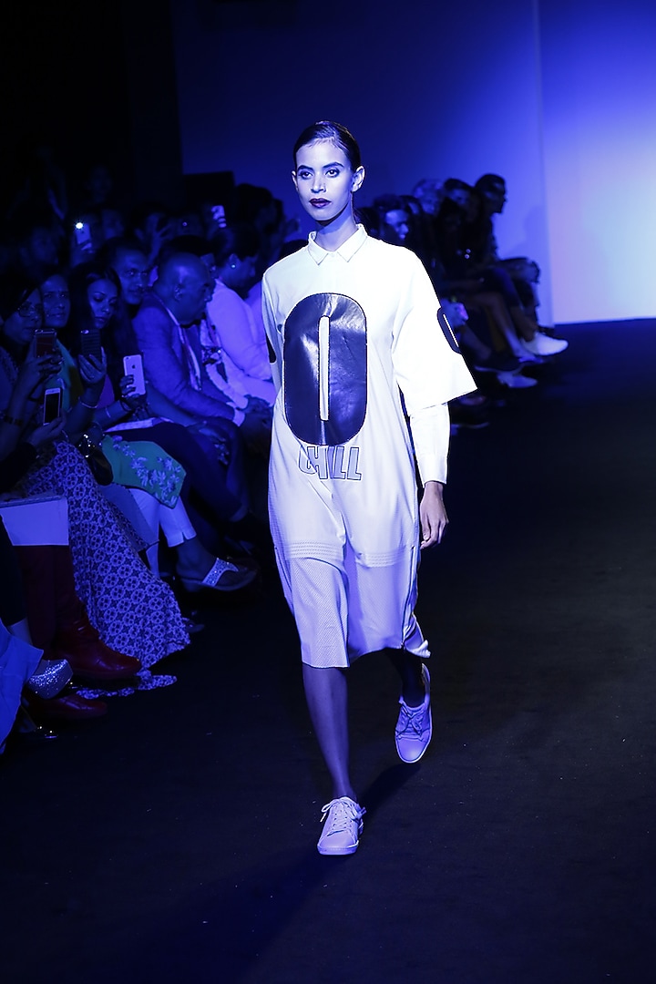 White "O Chill" beaded calf length dress available only at Pernia's Pop Up Shop.