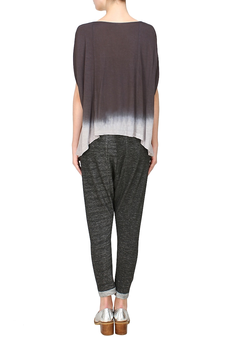 Kapda by Urvashi Kaur presents Brown and ecru tye and dye asymmetric top available only at Pernia's Pop Up Shop.