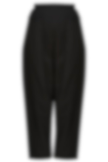 Kapda by Urvashi Kaur presents Black cotton jersey trouser pants available only at Pernia's Pop Up Shop.