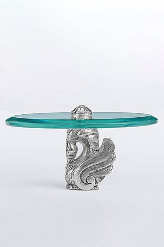Silver CGC Cladded Majnu Dessert Platter by Creative Grains Calcutta