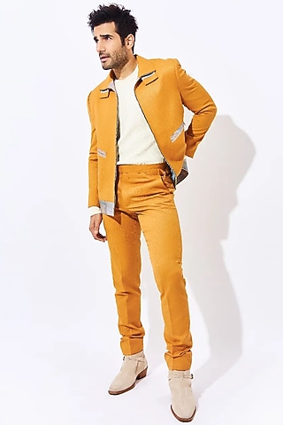 Mustard Suiting Jacket by Nirmooha Men