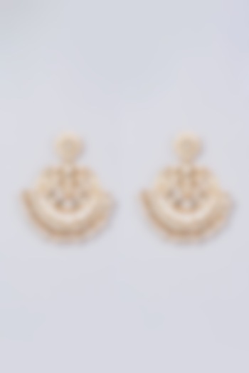 Gold Finish Pearl Earrings In Sterling Silver by Kaari