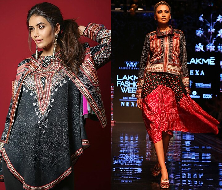 Black & Red Printed Biker Jacket by Rajdeep Ranawat at Pernia's Pop Up Shop