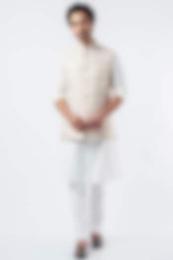 Nude Embroidered Bundi Jacket by Kasbah Clothing at Pernia's Pop Up Shop