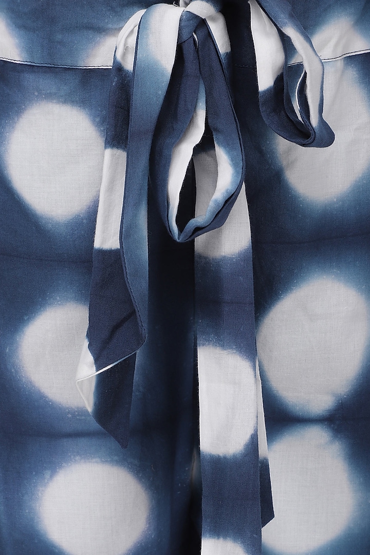 Blue and white clamp dyed print pants available only at Pernia's Pop Up Shop.