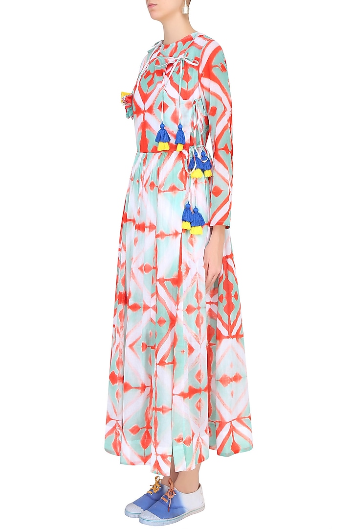 Old green clamp dyed crossover style maxi dress available only at Pernia's Pop Up Shop.