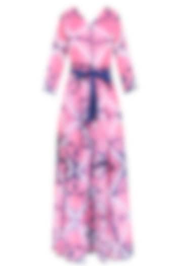 Blush Pink Clamp Dyed Calf Length Showem Dress by Ka-Sha