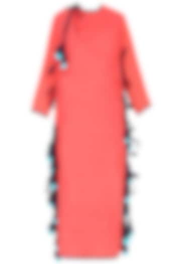 Pink orange tassle tie ups overlap style tunic available only at Pernia's Pop Up Shop.