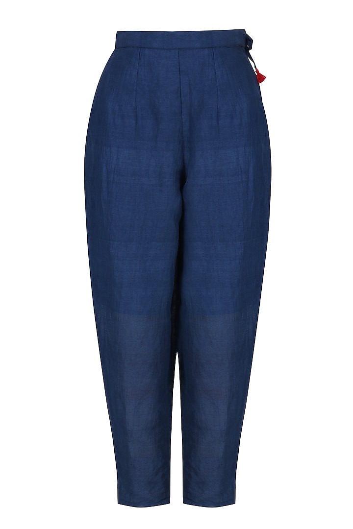 Blue Straight Fitted Pants by Ka-Sha