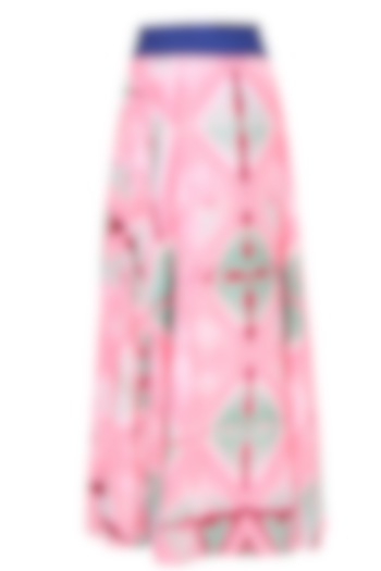 Blush Pink Clamp Dyed Reversible Wrap Around Skirt by Ka-Sha