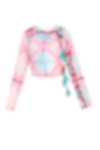 Blush pink clamp dyed crossover style xerox crop top available only at Pernia's Pop Up Shop.