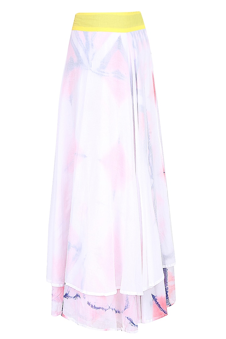 Off white clamp dyed reversible wrap around skirt available only at Pernia's Pop Up Shop.