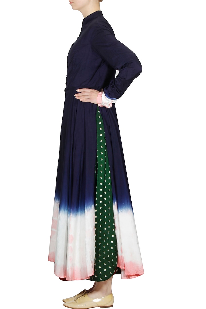 Navy resist dye effect crossover style dress available only at Pernia's Pop Up Shop.