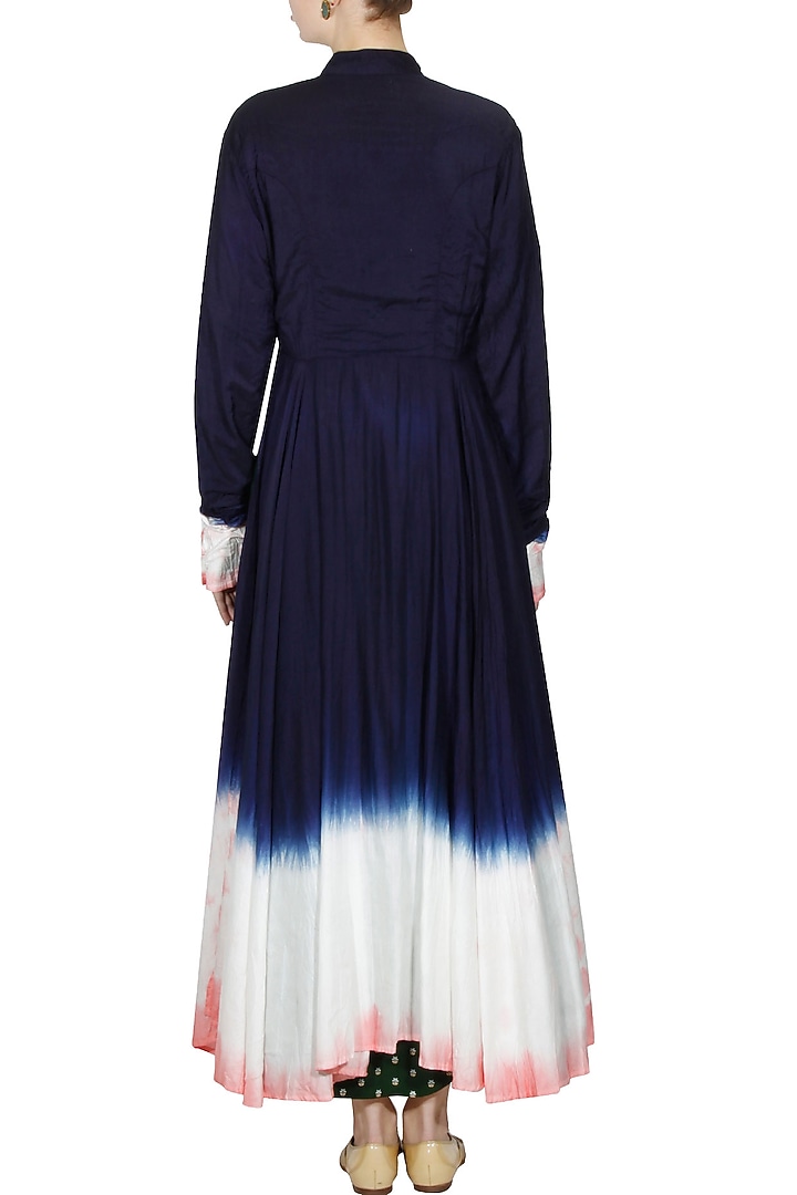 Navy resist dye effect crossover style dress available only at Pernia's Pop Up Shop.