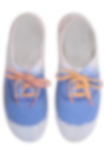 Ink Blue and White Dip Dyed Canvas Shoes by Ka-Sha