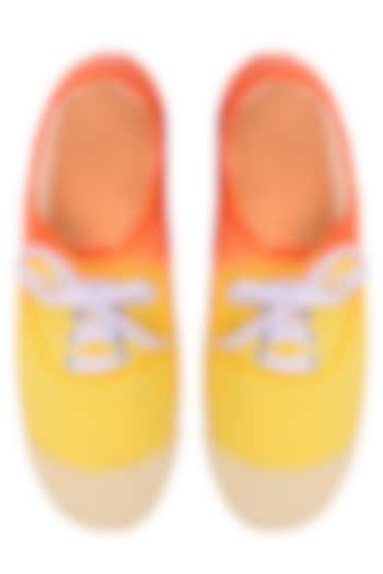 Yellow and Orange Dip Dyed Canvas Shoes by Ka-Sha