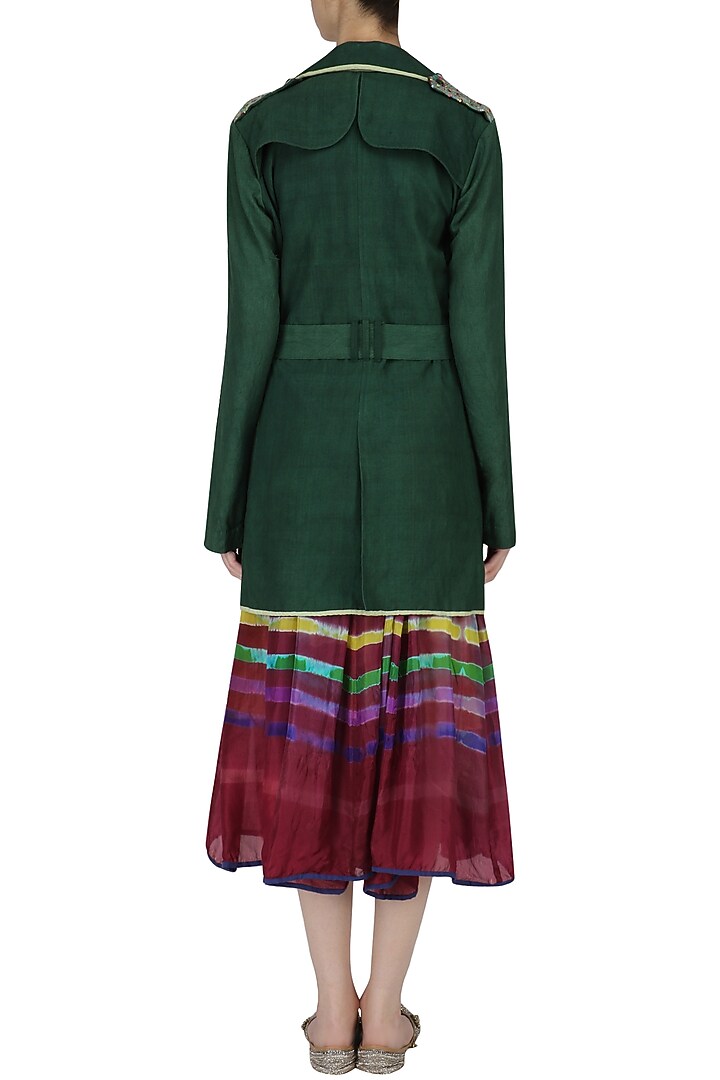 Green and lime reversible trench jacket available only at Pernia's Pop Up Shop.