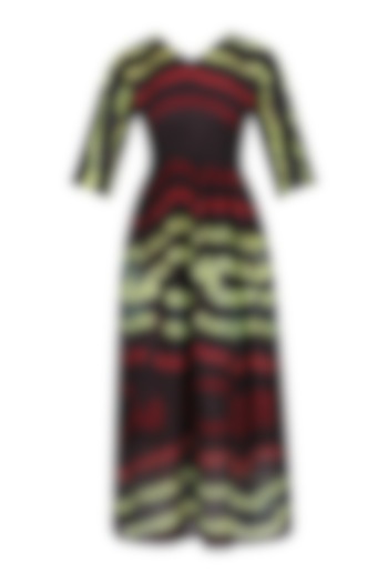 Multicolor Clamp Dyed Fit and Flared Dress by Ka-Sha