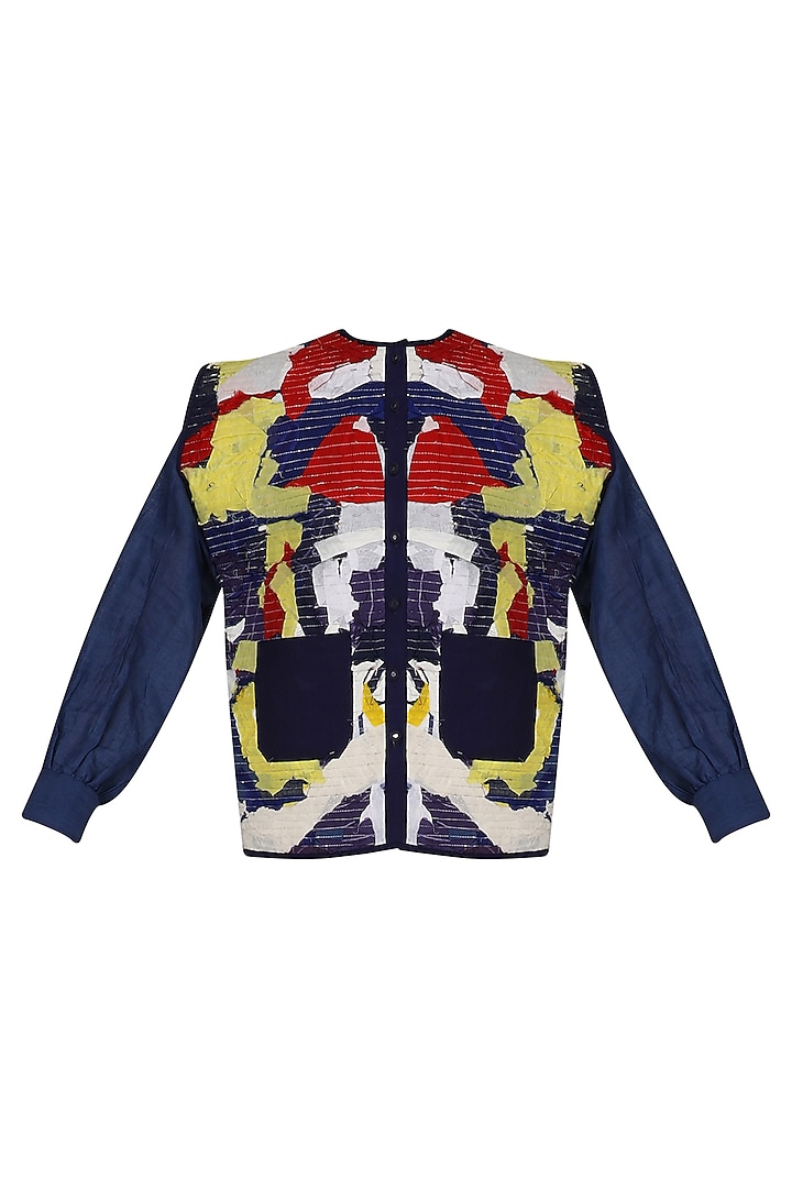 Multicolor Textured Surface Upcycled Jacket by Ka-Sha