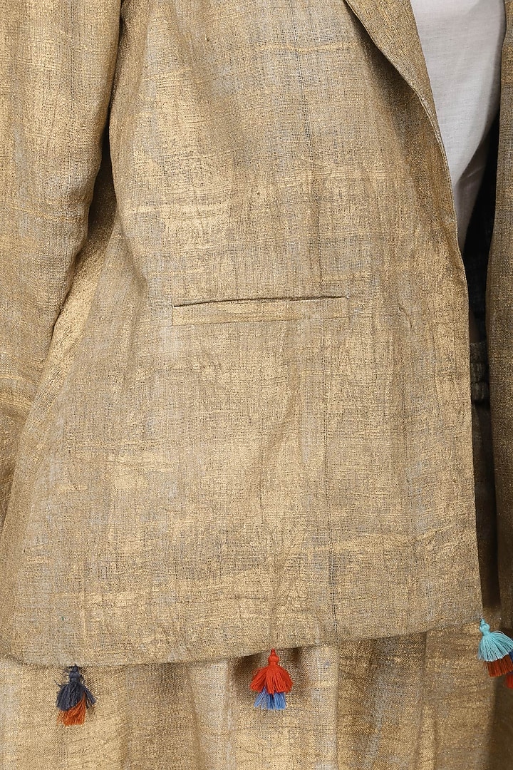 Gold hand painted jacket available only at Pernia's Pop Up Shop.