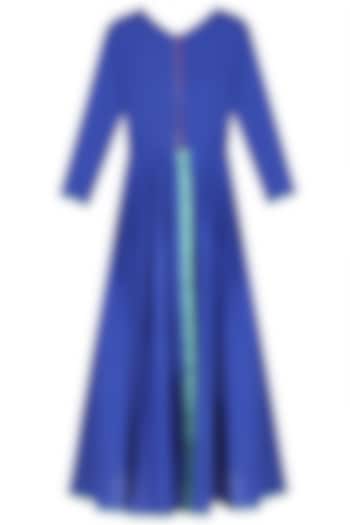 Ink blue bow ties fit and flared preeth dress available only at Pernia's Pop Up Shop.