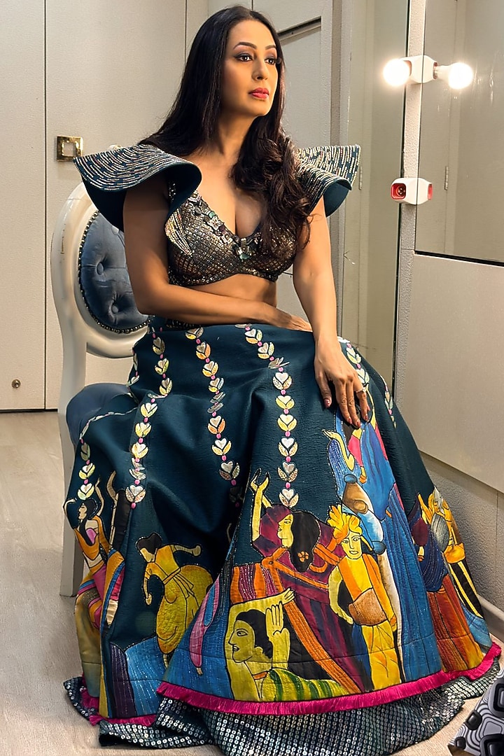 Green Embroidered Wedding Lehenga Set by Arpita Sulakshana at Pernia's Pop Up Shop