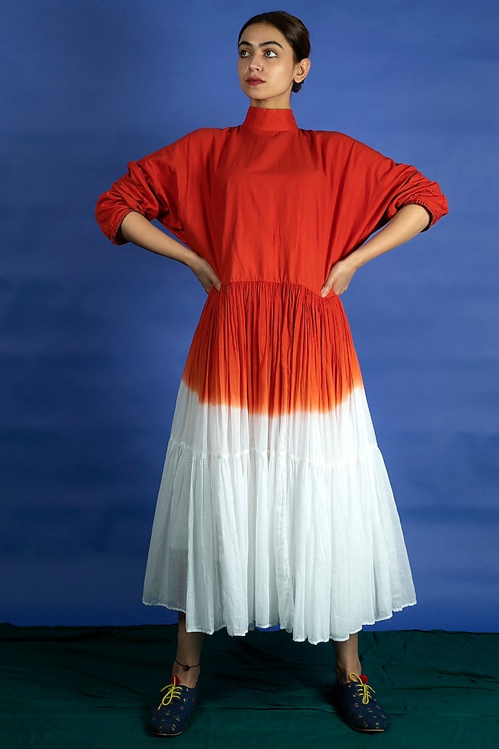 Vermillion Dip Dyed Dress by Ka-Sha