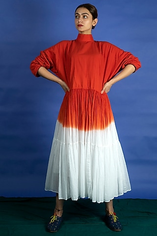 Vermillion Dip Dyed Dress by Ka-Sha