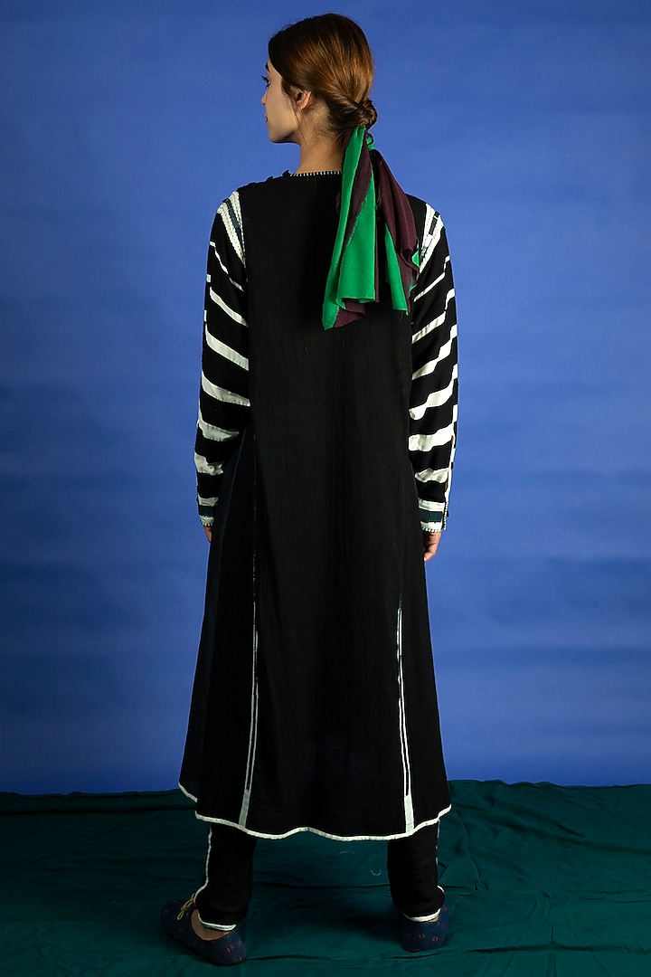 Black Embroidered Tunic With Pants by Ka-Sha at Pernia's Pop Up Shop