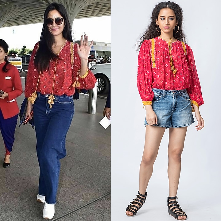 Red Printed Blouse by Verb by Pallavi Singhee at Pernia's Pop Up Shop