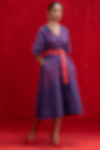 Petunia Purple Embroidered Dress by Kauza