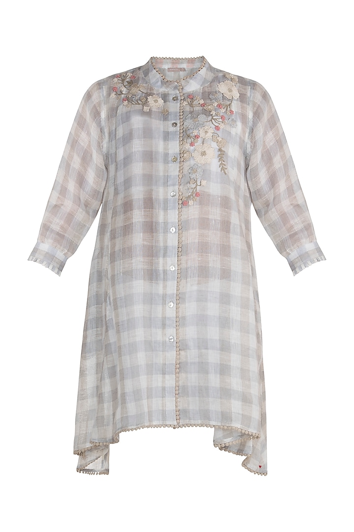 Multi Colored Daisy Embroidery Tunic by Kaveri