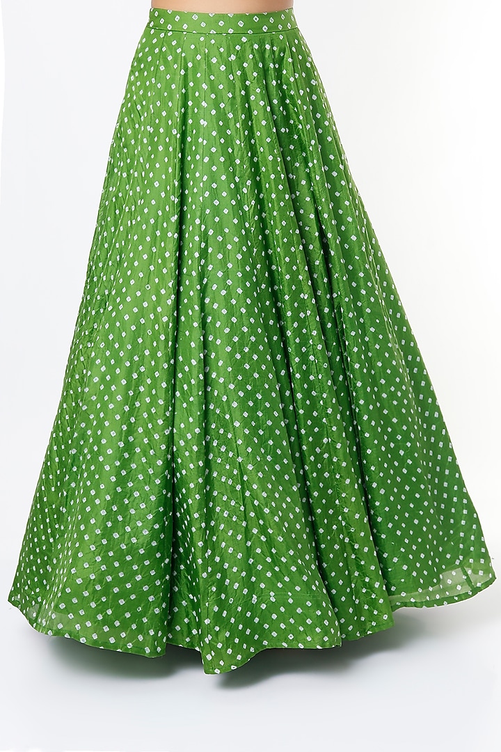 Grass Green Printed & Embroidered Wedding Lehenga Set by Kaynaat by Aanchal Sawhney at Pernia's Pop Up Shop