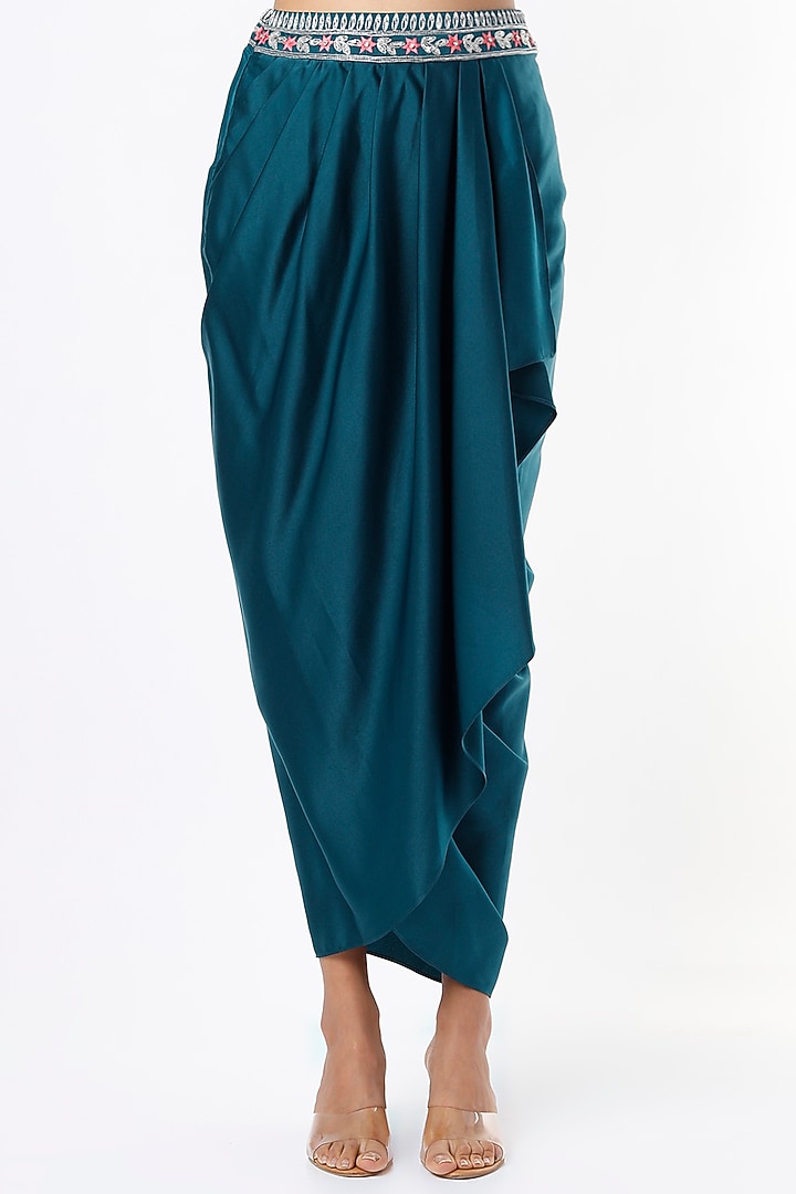 Cobalt Blue Embroidered Cape Set by Kaynaat by Aanchal Sawhney at Pernia's Pop Up Shop