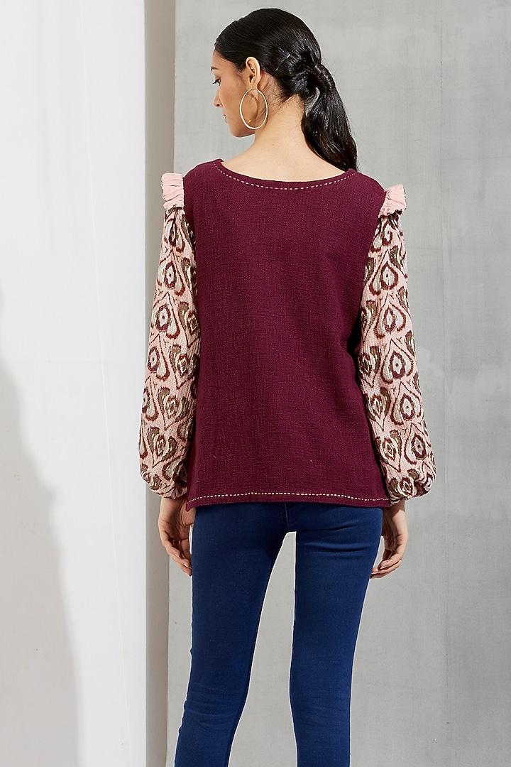 Brown Printed Top by Kavita Bhartia at Pernia's Pop Up Shop