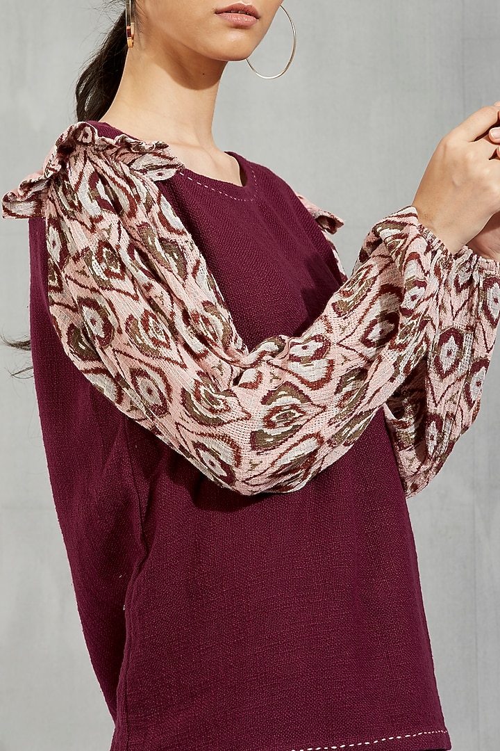 Brown Printed Top by Kavita Bhartia at Pernia's Pop Up Shop