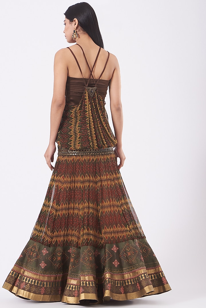 Chocolate Brown Embellished Maxi Cocktail Dress by Kavita Bhartia at Pernia's Pop Up Shop