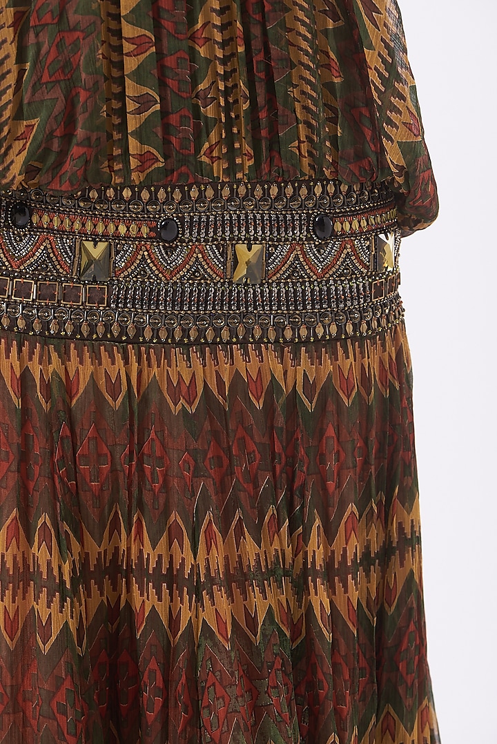Chocolate Brown Embellished Maxi Cocktail Dress by Kavita Bhartia at Pernia's Pop Up Shop